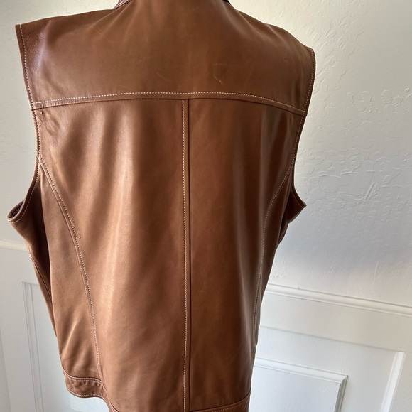 Coldwater Creek Brown Leather Vest - Picture 7 of 9